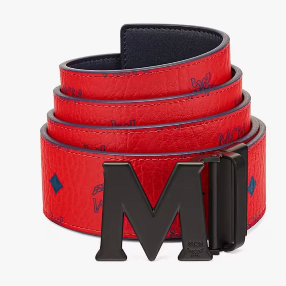 COPY - MCM CLAUS M REVERSIBLE BELT 1.75” IN VISETOS